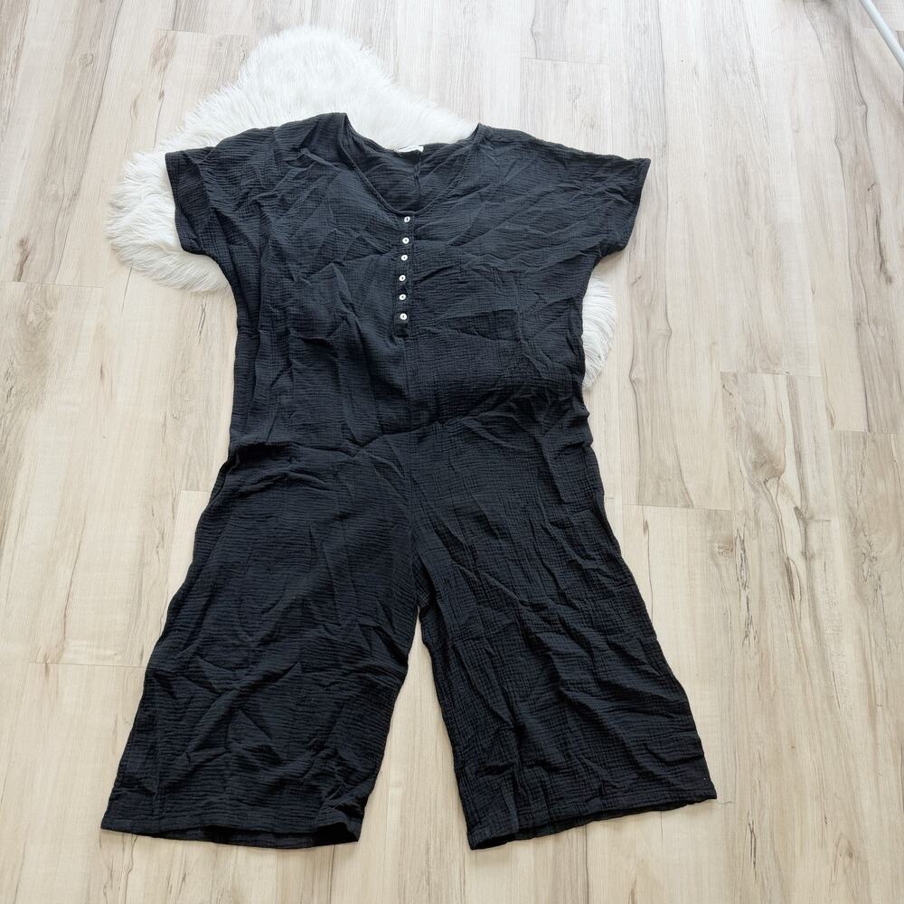 BEACHWOOD black Guazy Wide Leg Jumpsuit beach coverup 9-8014